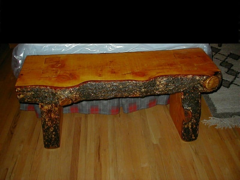 Rustic Log Bench